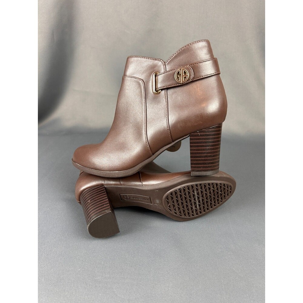 Giani Bernini Womens Artemy Block Heel Side Zip Booties Shoes Brown 6M NEW - Picture 3 of 16
